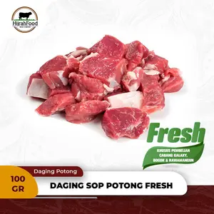 Hijrahfood Daging Sop Sapi SEGAR Potong | Daging Sop/Rawon Cutting FRESH /100gram