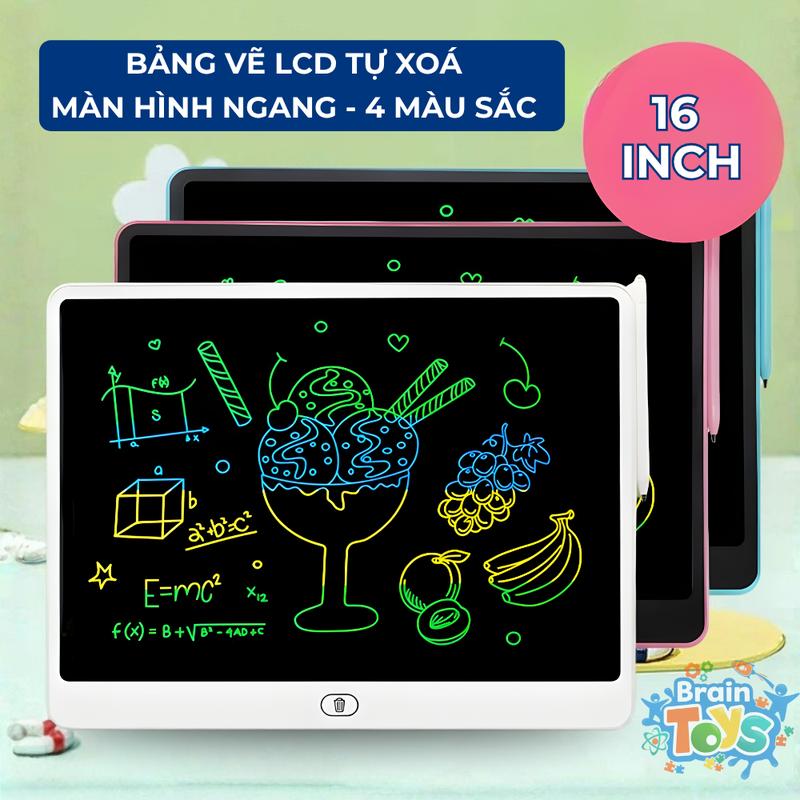 Bảng viết tự xoá LCD 16,20 Inch Đa Sắc, Bảng viết thông minh chiều ngang thế hệ…