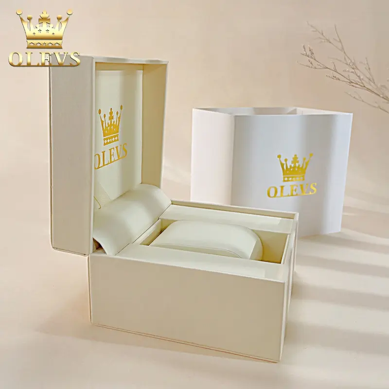 OLEVS Jam Tangan Original Kulit Boxes Fashion Kotak Berkualitas Tinggi Cod Hadiah 3