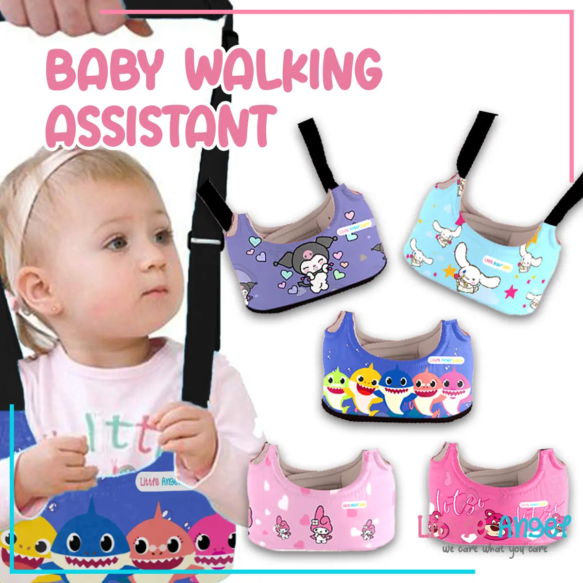 Baby Walking Assistant Baby Walker Belt Sabuk Pengaman Alat Bantu Jalan Bayi Import blue pink Child