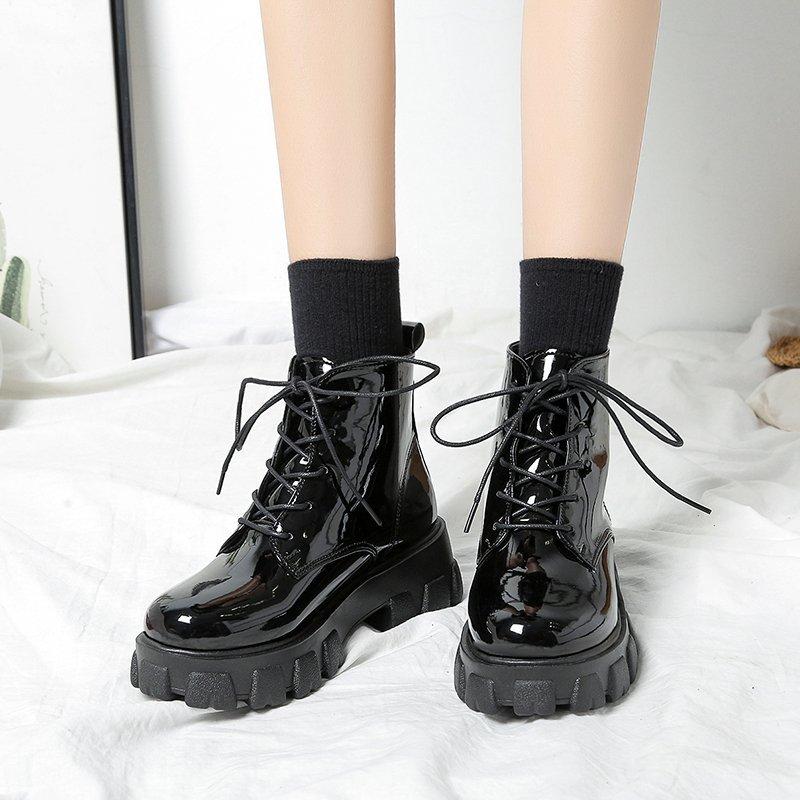 Giày Boot Martin JINxCHOY Phong Cách Cơ Bản Thời Trang Đế Dày 5Cm Buộc Dây Thoải Mái Bốt Cao Đến Mắt Cá Chân Thường Ngày Thích Hợp Cho Các Hoạt Động Ngoài Trời Và Văn Phòng Giày Nữ SS24