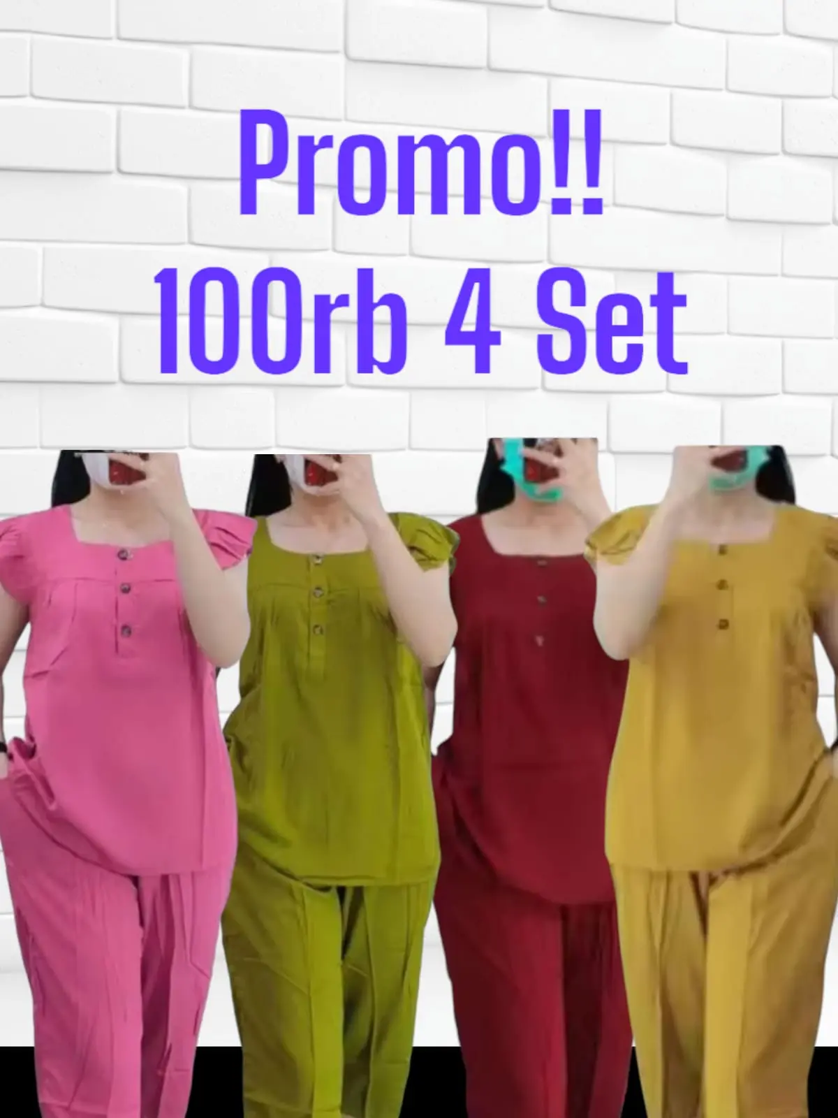 PROMO NGEBUT,,,100RB 4 SETEL BANGKOK WANITA BUSUI KANCING AKTIF//SETELAN BANGKOK POLOS//SETELAN PIYAMA BAJU TIDUR Pendek