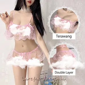 [BAYAR DITEMPAT] Set Bra + Celana Dalam Mini Lace LG125 BAJU TIDUR PEREMPUAN WANITA
