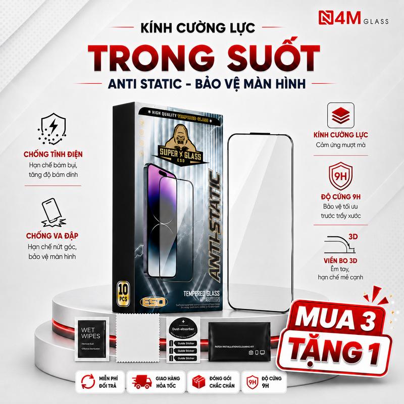 Kính cường lực cho iPhone 18 Promax, 18 Pro, 17/16/15/14/13/12/11…
