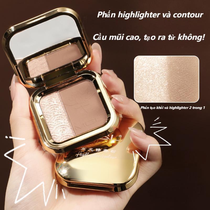 Bút Bắt Sáng Và Tạo Đường Viền Màu Kép, Bảng Màu, Đường Viền Mũi 3D, Bút Bắt Sáng Lì, Bút Che Khuyết Điểm, Hoàn Hảo Cho Người Mới Bắt Đầu.——(GB)