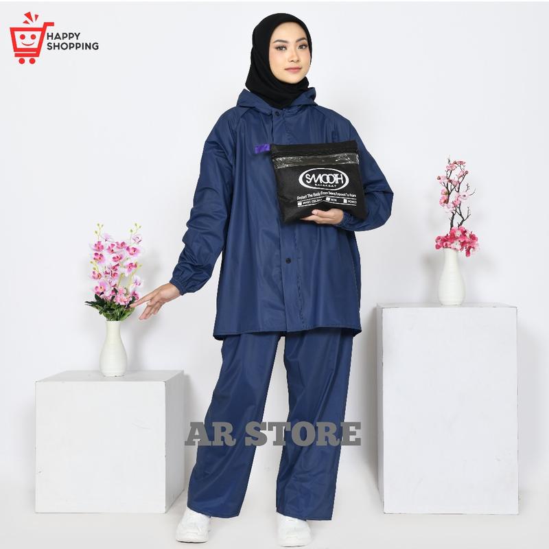 Product Introduction of Jas Hujan Original Stelan Baju Celana Pri&Wamita Bahan PVC O,25 BesQualiti moca 12