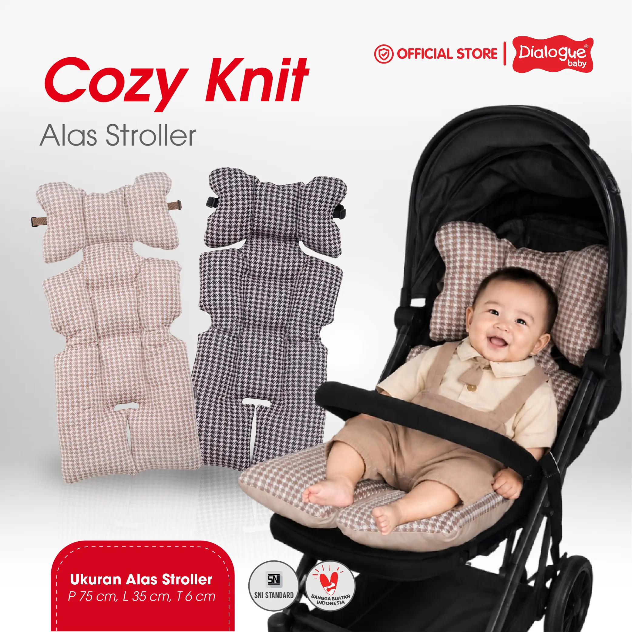 Dialogue Baby Alas Stroller Cozy Knit Series Stroller Pad Mat Universal Empuk Sejuk