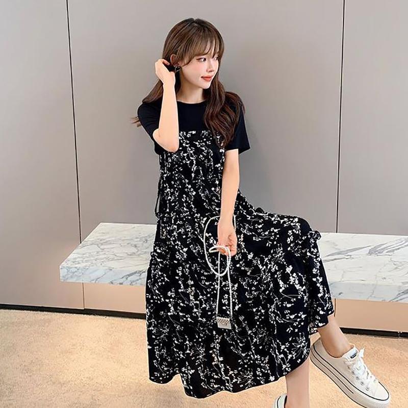 Product Introduction of Women's Summer Dress Mid-Length Floral Printed Boho Casual Daily Chiffon Dress 9
