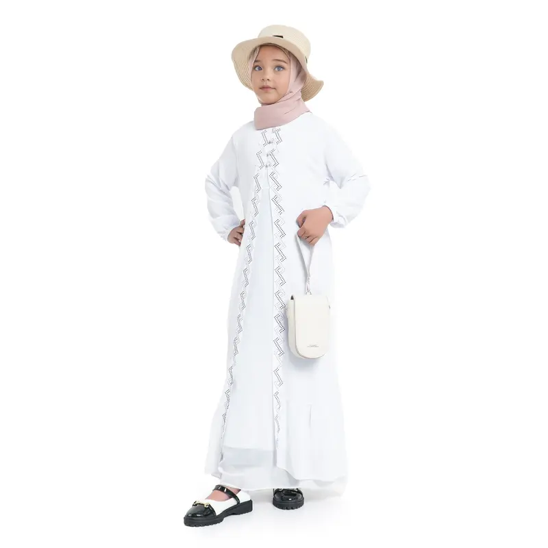 Gamis Sumayya Anak Perempuan Cantik Bahan Ceruty Baby Doll Tangan Panjang 8
