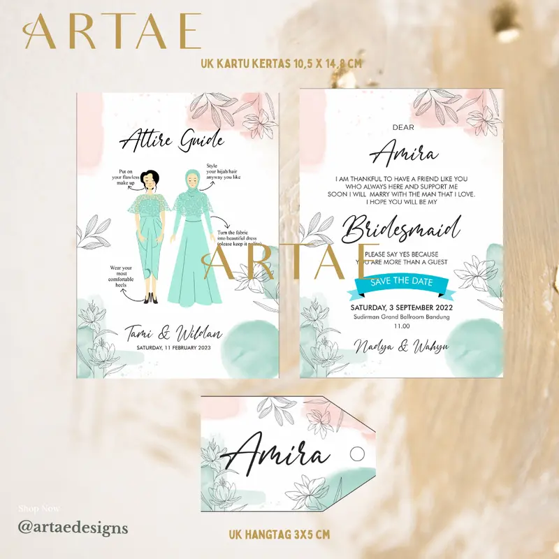 PART 2 Aesthetic Bridesmaid Card/Attire Guide/Hangtag (MINIMAL ORDER 8 PCS) 7