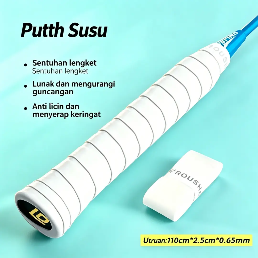 2 PCS Grip Raket Bulutangkis Bahan Lembut Bernapas, Tidak Menyebabkan Pengap di Tangan, Cocok Digunakan Di Cuaca Panas, Anti Licin Ekstra Kuat, Tidak Mudah Lepas Saat Bermain