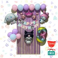 Gambar DINOSO Paket Dekorasi Tema Karakter Kartun Sanrio | Set Dekorasi Balon Ulang Tahun Sanrio Kuromi My Melody Cinnamoroll Pink Putih Ungu Hitam | Paket Perlengkapan Pesta Ultah Anak - 4. Sanrio Ungu CMK dari DINOSO INDONESIA Kota Administrasi Jakarta Barat 5 Tokopedia