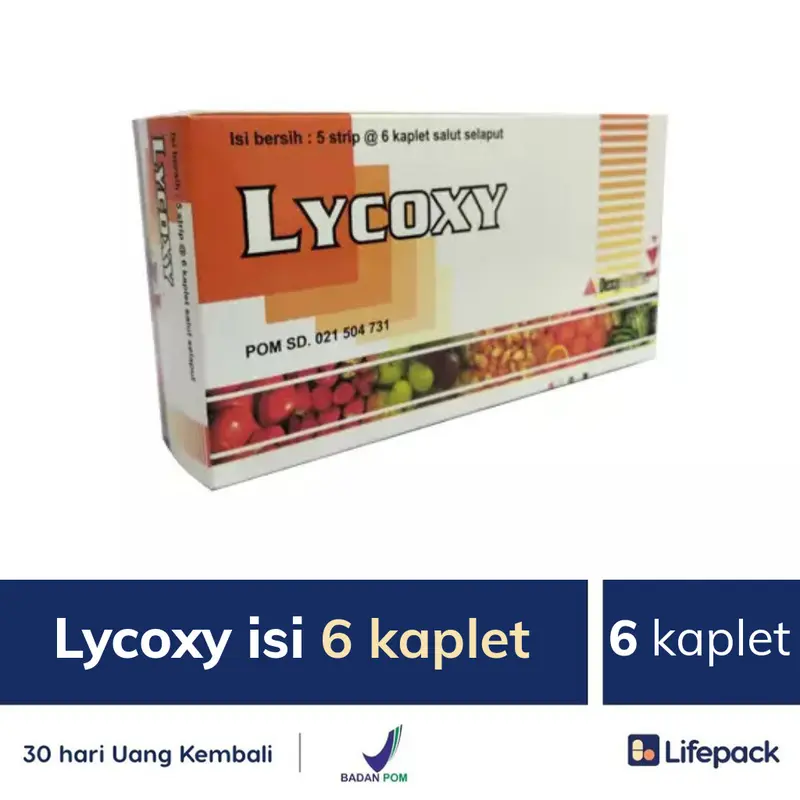 Lycoxy Suplemen Antioksidan Untuk Memelihara Kesehatan dan Proteksi Dari Radikal Bebas 1 Box Isi 30 Tablet Original Dexa Medica 3