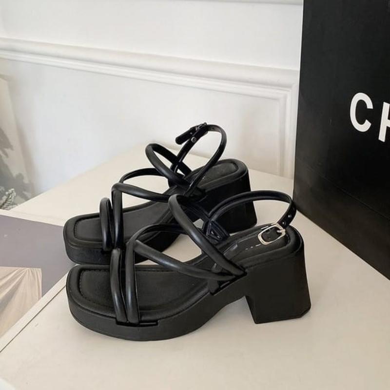 Product Introduction of Sandal Wanita Sandal Heels Hak Tahu Bahan Karet Jelly PCU Elastis Empuk dan Ringan 7