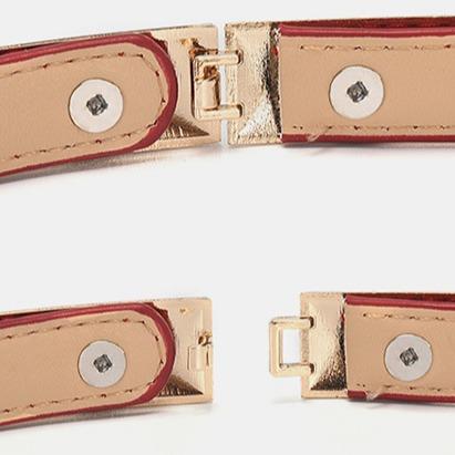 BITZEN Ikat Pinggang Wanita Kulit Imitasi Slim Casual Warna Warni dengan Gesper Belt Outfit  Perempuan 4