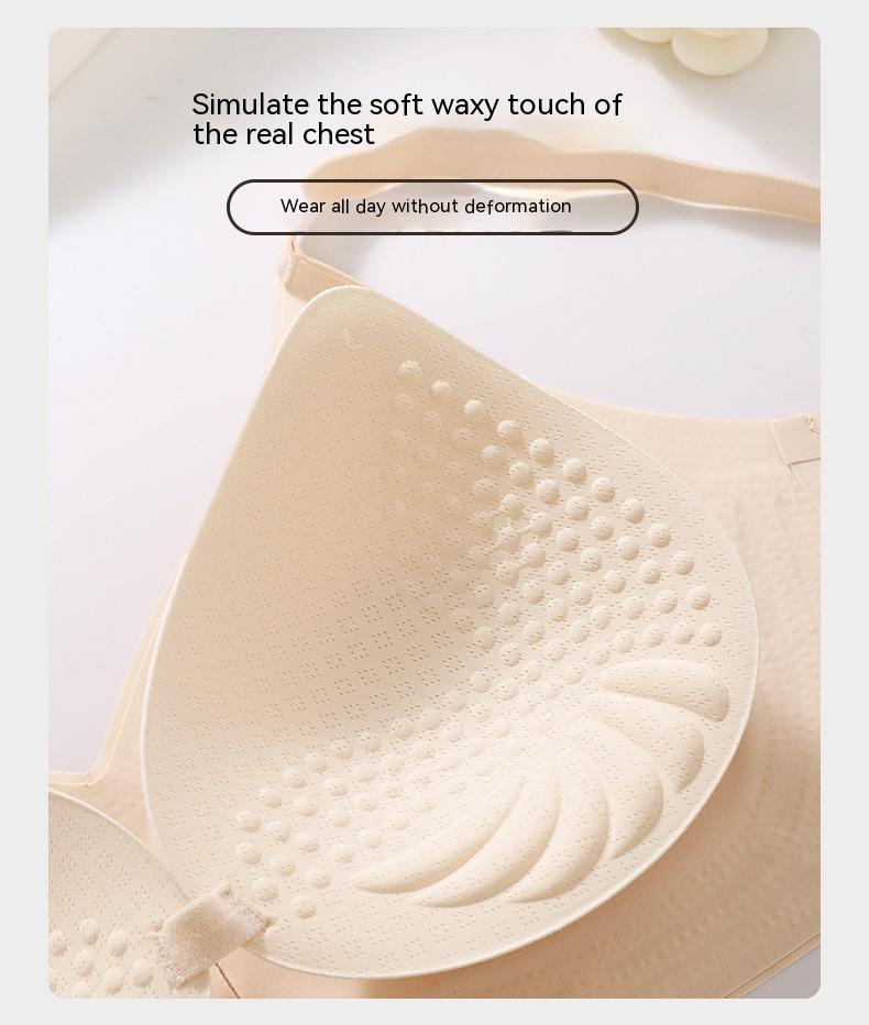 Product Introduction of Expansion cartoon breasts small breasts show large comfortable non-marking underwear female thickened cup pads breathable non-steel ring gathered bra 5