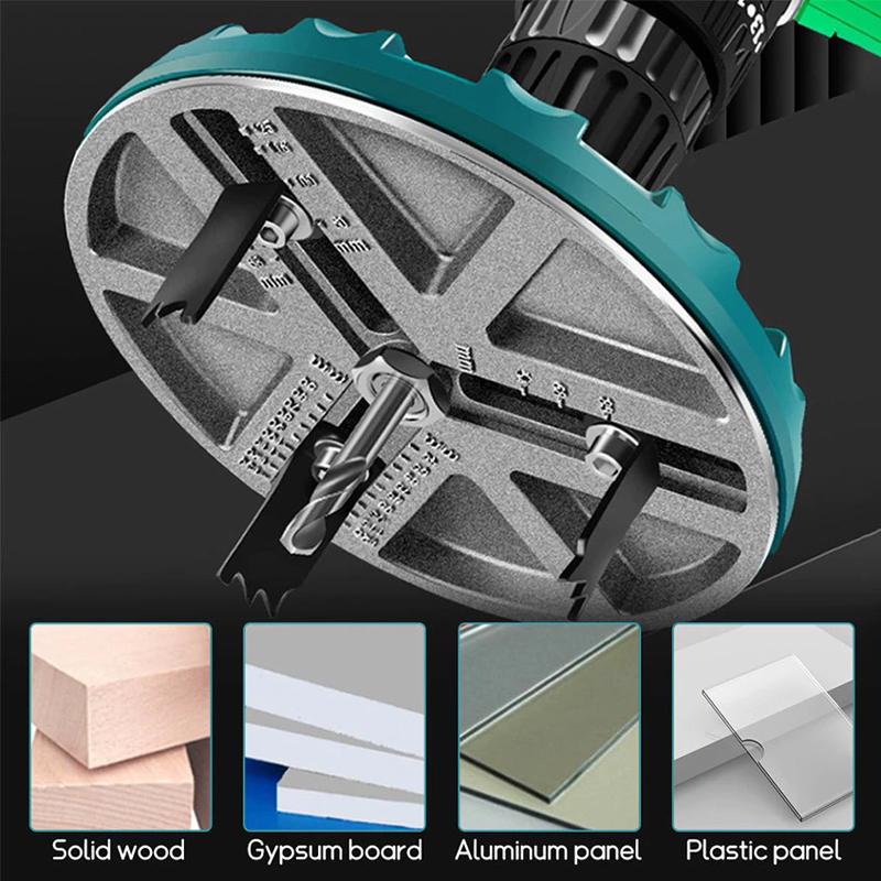 CASTA Pelubang Lingkaran Kayu 45-130mm Circle Hole Saw Adjustable - 3 Pisau Super Tajam Cocok Semua Bor untuk Downlight Spotlight Speaker Termurah CASTA Pelubang Lingkaran Kayu 45-130mm Circle Hole Saw Adjustable - 3 Pisau Super Tajam Cocok Semua Bor untuk Downlight Spotlight Speaker Termurah