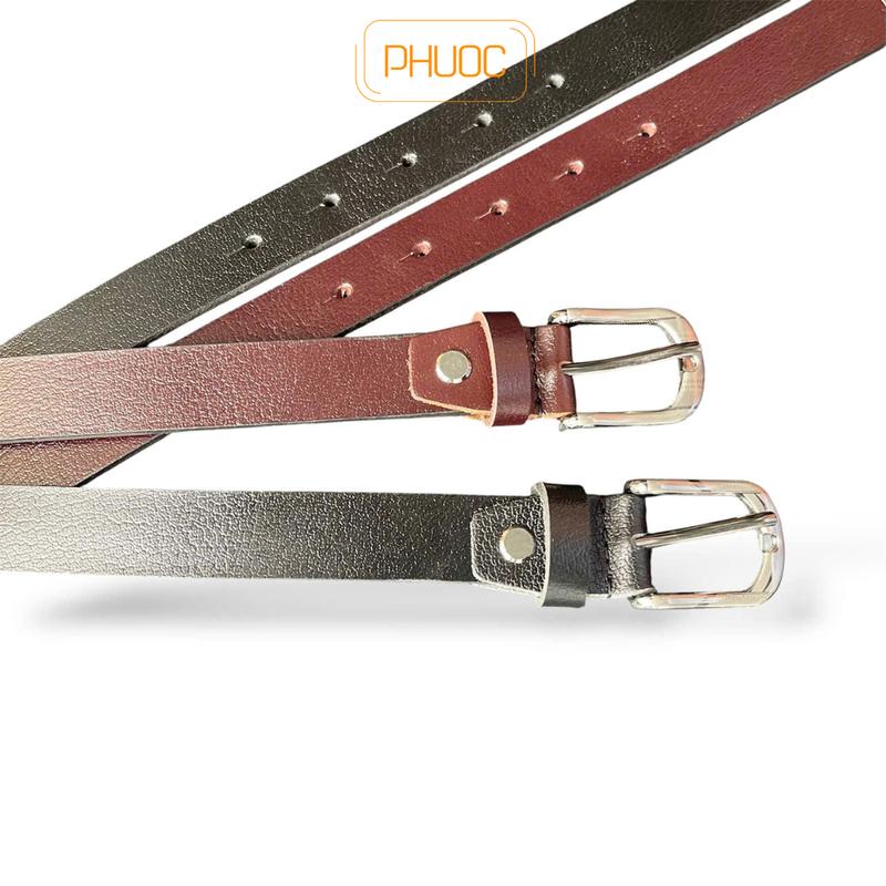  Thắt lưng DA BÒ thật bản nhỏ 2.3cm cho nam nữ - học sinh TLS01 