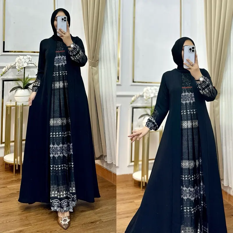 Rilza store gamis Lebaran 2025 silk import terbaru kekinian gamis pesta kondangan terbaru Muslim Wanita Dress Mewah Maxi Remaja Dewasa Syari Crinkle Mutiara 2