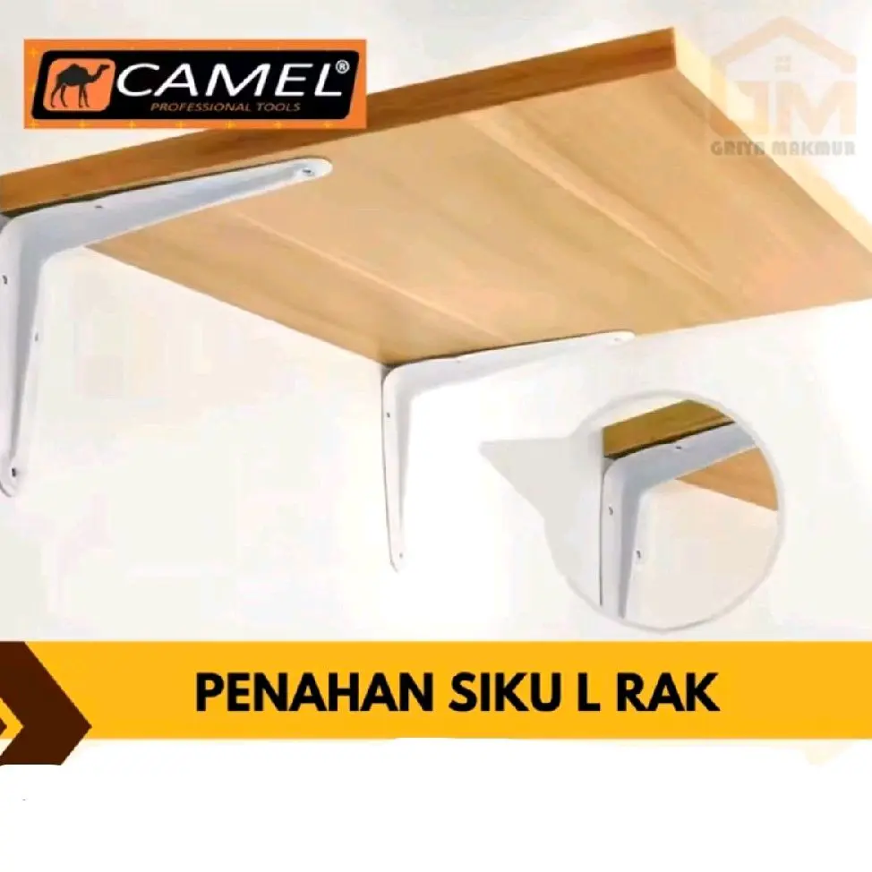 Siku Rak Besi Siku Penyangga 5 x 6 inch 12,5 x 15 cm Putih Tebal