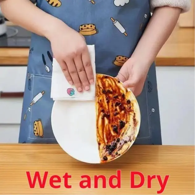 Vải lau, cho người lười biếng, có thể được sử dụng ướt và khô, thấm hút dầu, sản phẩm làm sạch, khăn giấy đặc biệt để sử dụng trong nhà bếp, khăn rửa bát dùng một lần, thấm hút