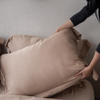 Gambar SLEEP PROJECT Paket Sprei Bedcover / Quilt Cover Mewah Premium TENCEL 80S Ramah Lingkungan - Plain Beige Premium TENCEL Bedding (Ready Stock) - SPREI SET, SINGLE 120x200 dari Sleep Project Kota Administrasi Jakarta Barat 5 Tokopedia