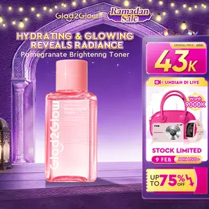Glad2Glow Brightening Toner Pomegranate Niacinamide 80ml | Glowing Kulit Terhidrasi Tampak Lebih Cerah Menghidrasi Tampak Lebih Cerah whitening Acid Mencerahkan Kulit Niacinamide