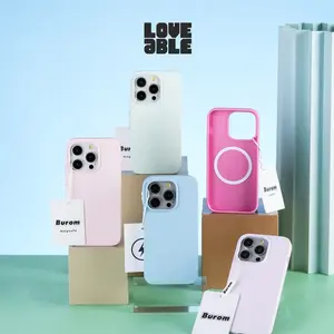 LOVEABLE Burom Sillicone Magnetic Case - Softcase/Cashing HP For iP 13 14 15 16 17 PRO PROMAX Casing Handphone