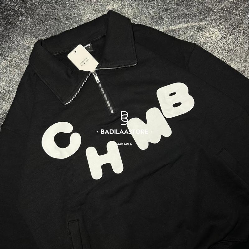 [ORIGINAL] CHAMBREDELAVAIN HALFZIP BLACK BOXY CUT CHMB BRAND NEW 1