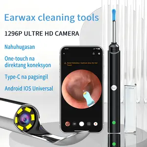 1296P Pembersih Telinga Dengan Kamera LED Waterproof Smart Visual Stick WIFI Ear Wax Removal Tool with Camera Earwax Removal Cleaning Kuping Camera Ear pick