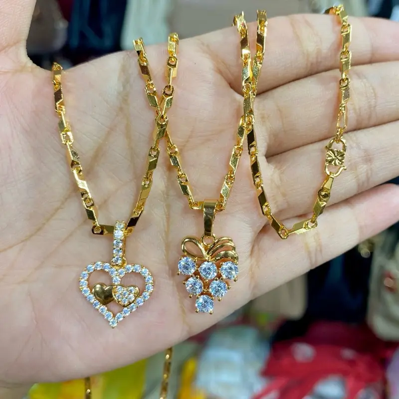 Benika Accesories - Kalung Bambu Balok Xuping Jewelry Anti Karat Anti Alergi Liontin Mata Zicronia - Kalung Harian Simple Elagan Mewah Daily Trendi Kulit Perhiasan Permata