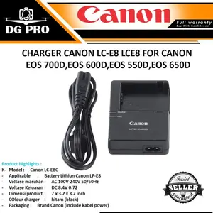 CHARGER CANON LC-E8 LCE8 FOR CANON EOS 700D,EOS 600D,EOS 550D,EOS 650D