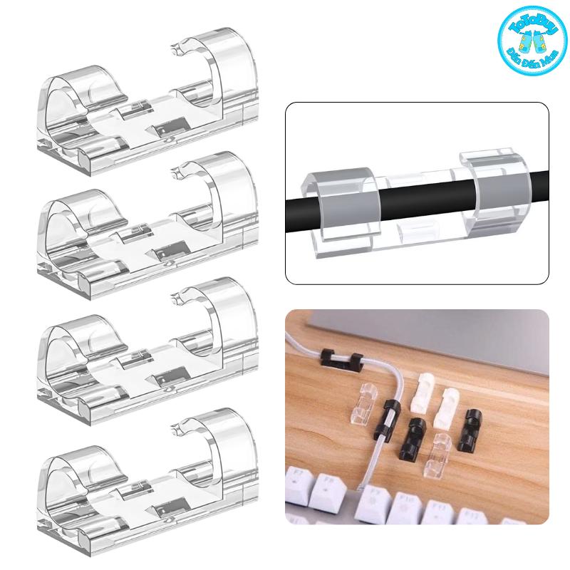  Bộ 100 Nẹp Dây Diện Dán Tường Thông Minh Kẹp Dây Điện Cố Định Chống Rối Dây Gọn Gàng Tiết Kiện Không Gian 