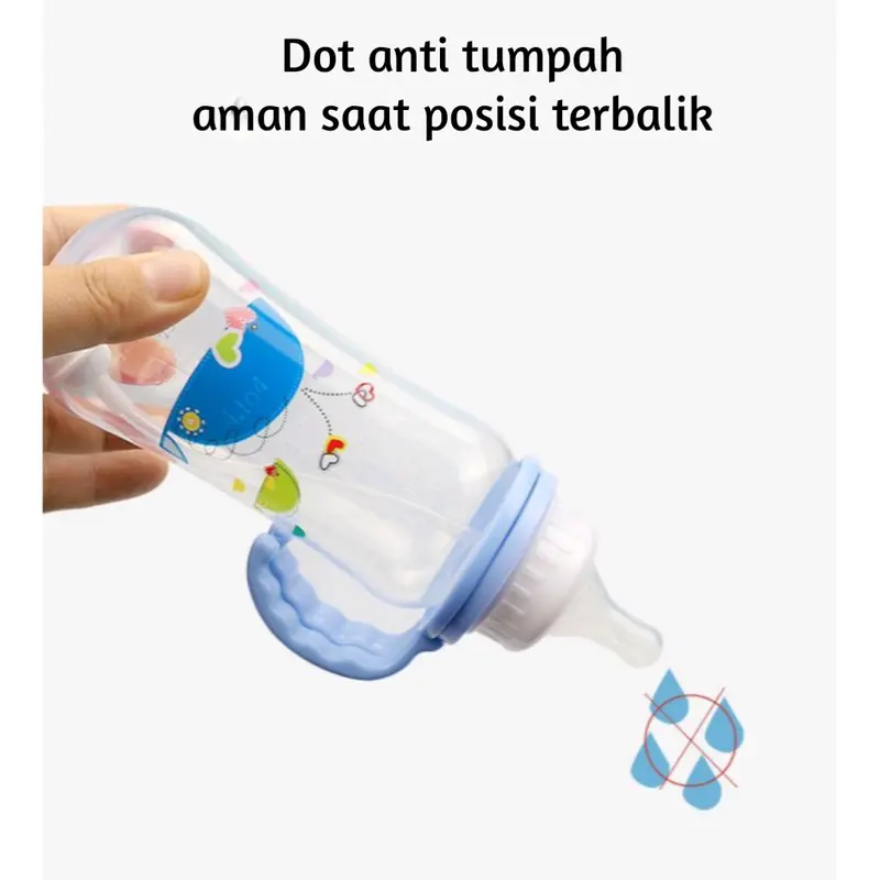 Milistore10 - Botol susu 250ml dengan pegangan dan dot anti tumpah Bayi Bottle 3