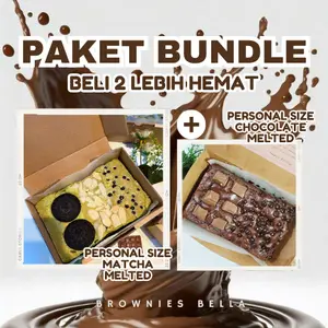 (PAKET BUNDLE) Brownies Cokelat Melted + Matcha Brownies Melted Almond Frozen Food Choco Kue
