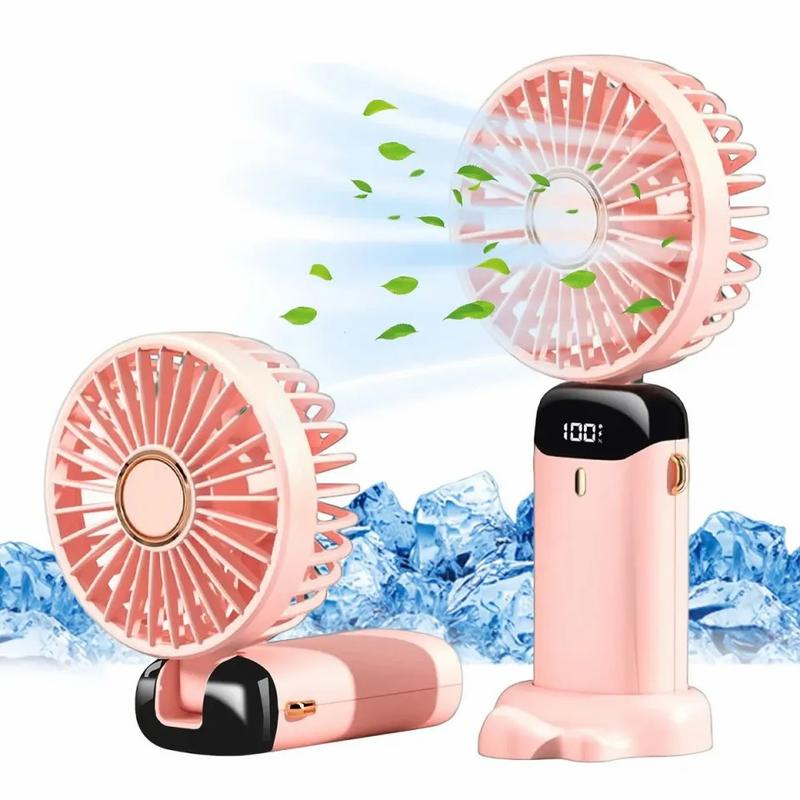 Cầm tay Mini Portable Folding Nhỏ Fan Màn hình kỹ thuật số USB sạc Desktop Mini Electric Fan 1