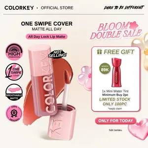 [READY STOCK | BEST SELLING] Colorkey All Day Lock Lip Matte | Lipstick Liptin Waterproof Ringan Lipstik Velvet Blur Look untuk Bibir Lembut Bibir Cerah Liptint Korea Non Sticky Lip Tint Lip Cream Liptin