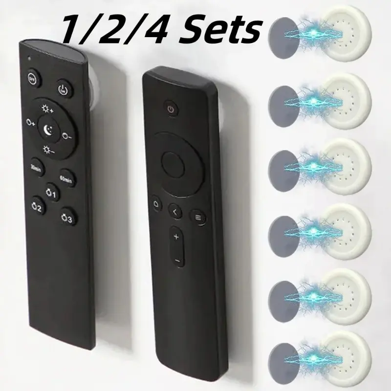 1/2/4Sets Higher Load Bearing Strong Magnetic Hook Wall Mounted Anti-Lost  Holder for Fridge Sticker Remote Control Storage Home Office Organizer