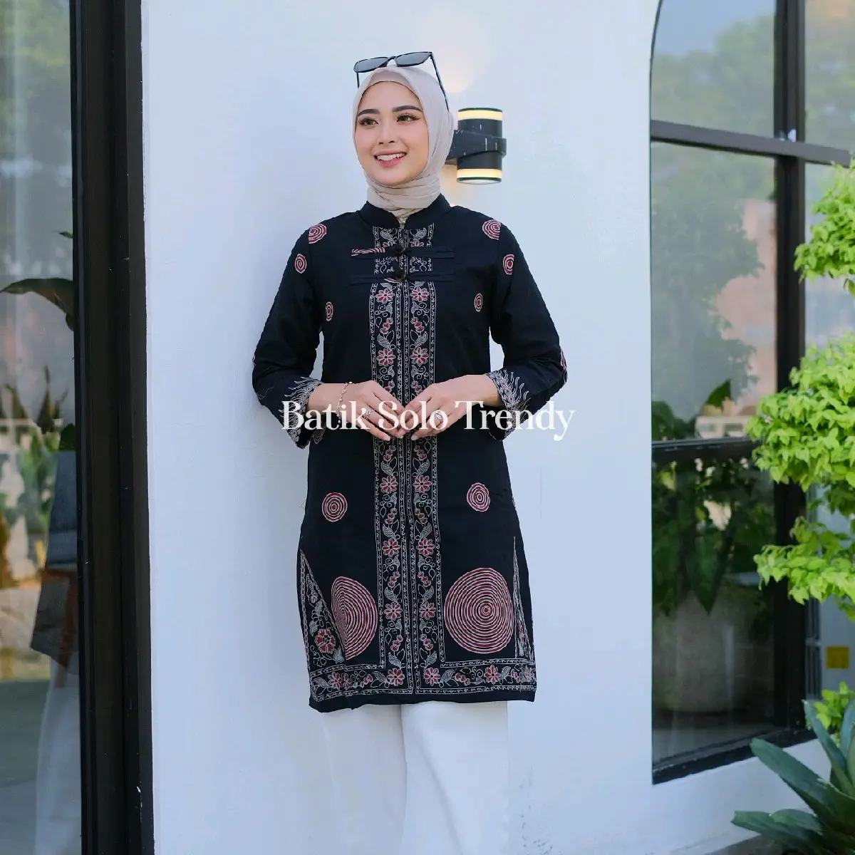 Tunik Batik B19 Wanita - Bahan Katun Halus & Nyaman - Atasan Lapis Furing Trikot Kapas Tunics set blouse Motif Muslim