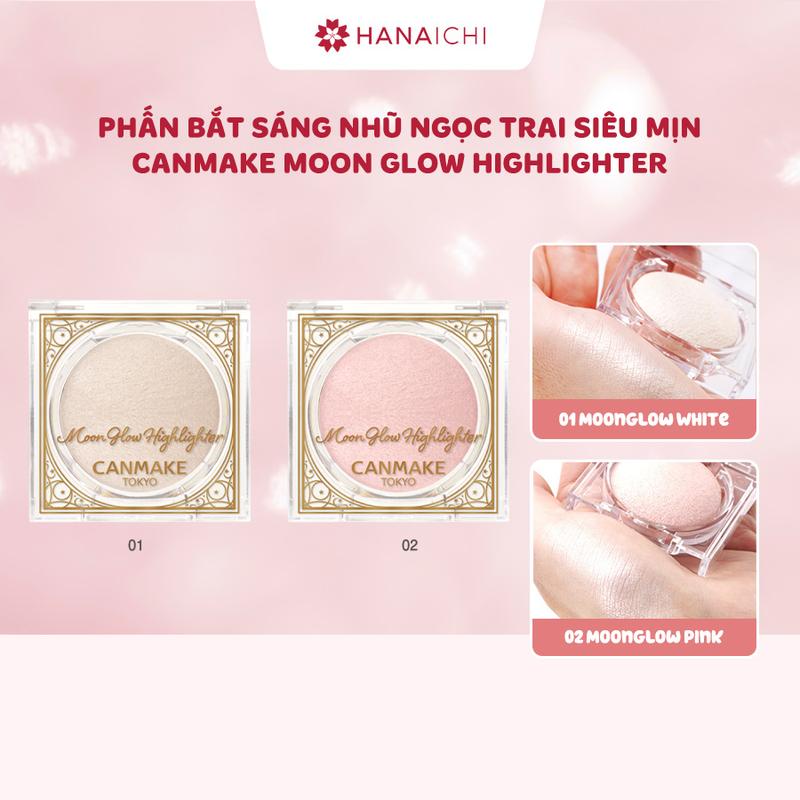 Phấn bắt sáng nhũ ngọc trai siêu mịn Canmake Moon Glow Highlighter 3,7g