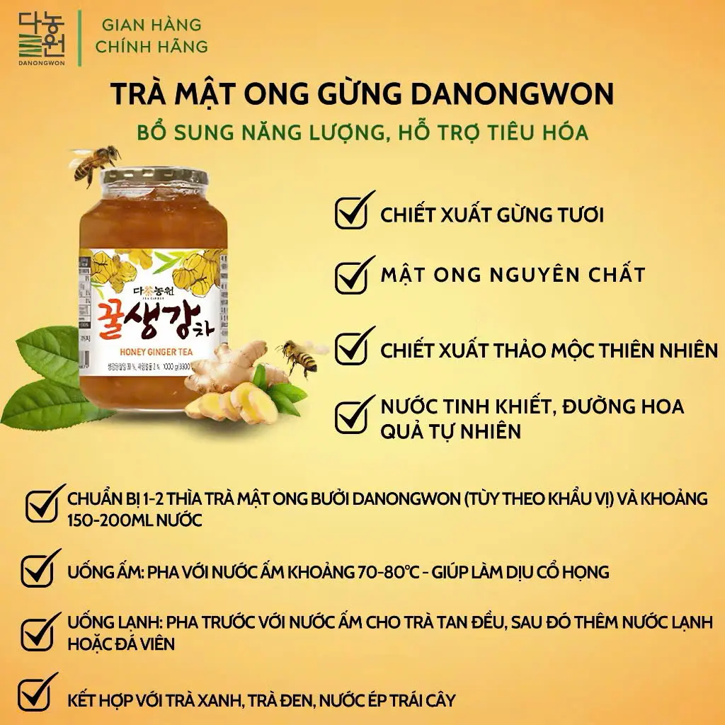 (Date 1/2027) Trà Gừng Mật Ong 1kg