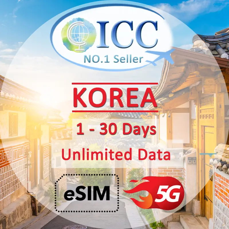 ICC Travel SIM - Korea 1-30 Days Unlimited Data - Travel Voucher