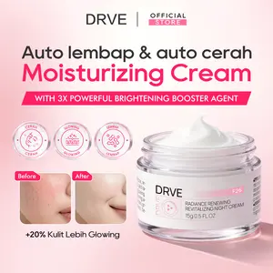 Night Cream Ceramide DRVE – Atasi Kusam & Kering - Anti Kerut & Mencerahkan, BPOM & Halal Krim malam dengan Ceramide, Niacinamide  & Vitamin E melembabkan, memperbaiki skin barrier, cocok untuk kulit sensitif Wajah Pencerah