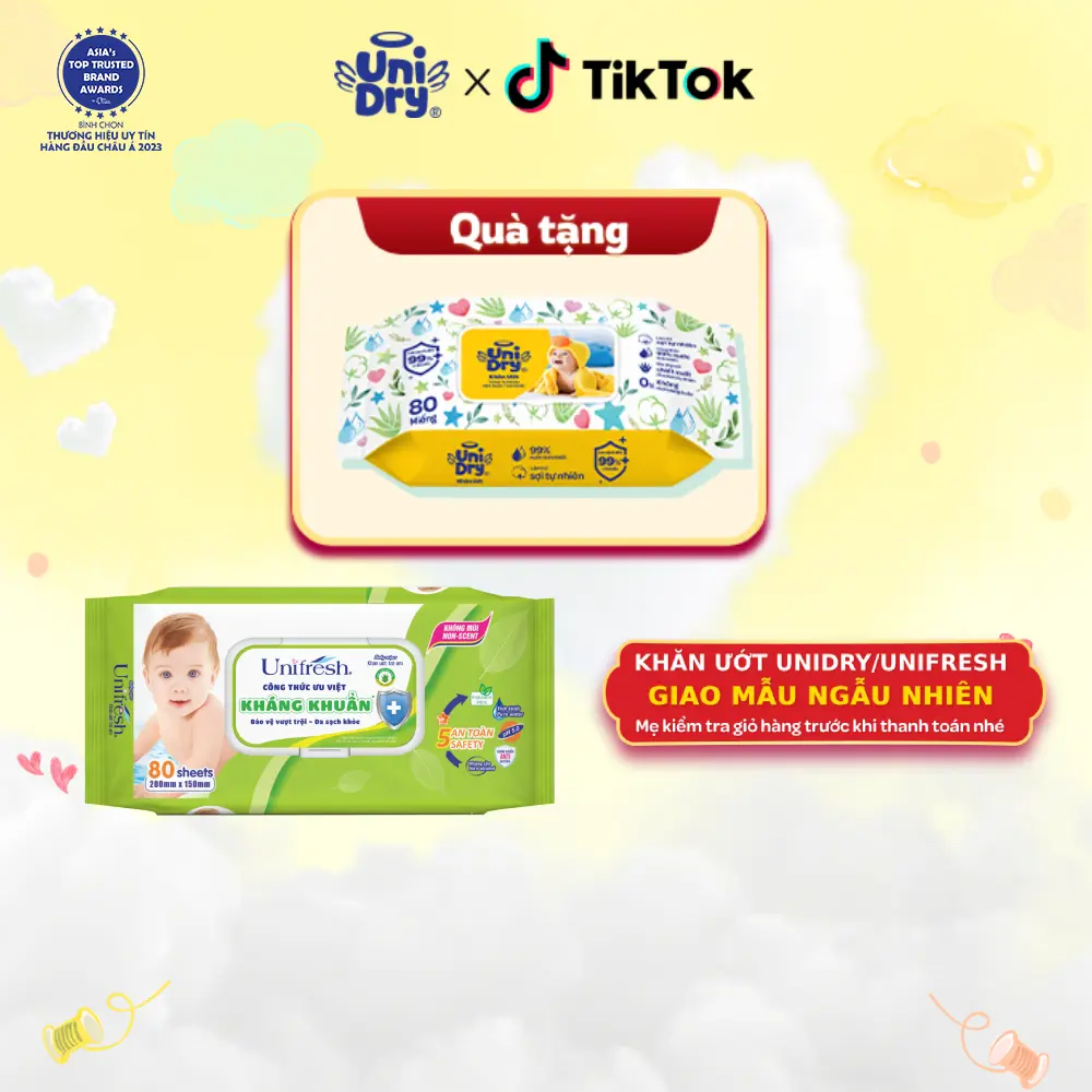 [Quà tặng] Khăn ướt Unidry/Unifresh 80M