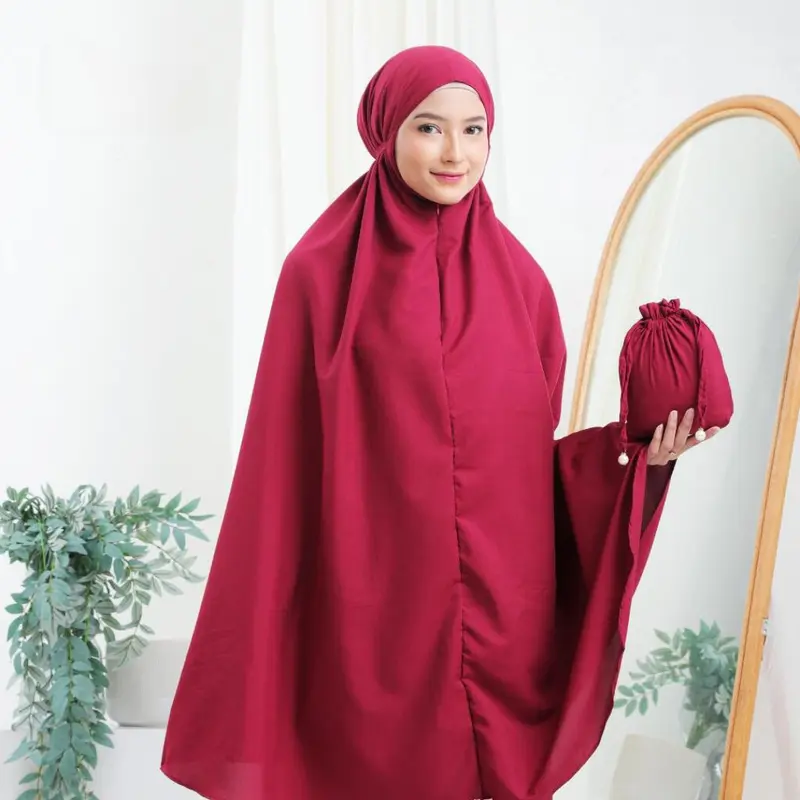 Dzakiyya - Mukena Aura  2in 1 Travelling Bahan Katun Atasan Lembut Nyaman Panjang Wanita Muslim Hitam Dewasa 0
