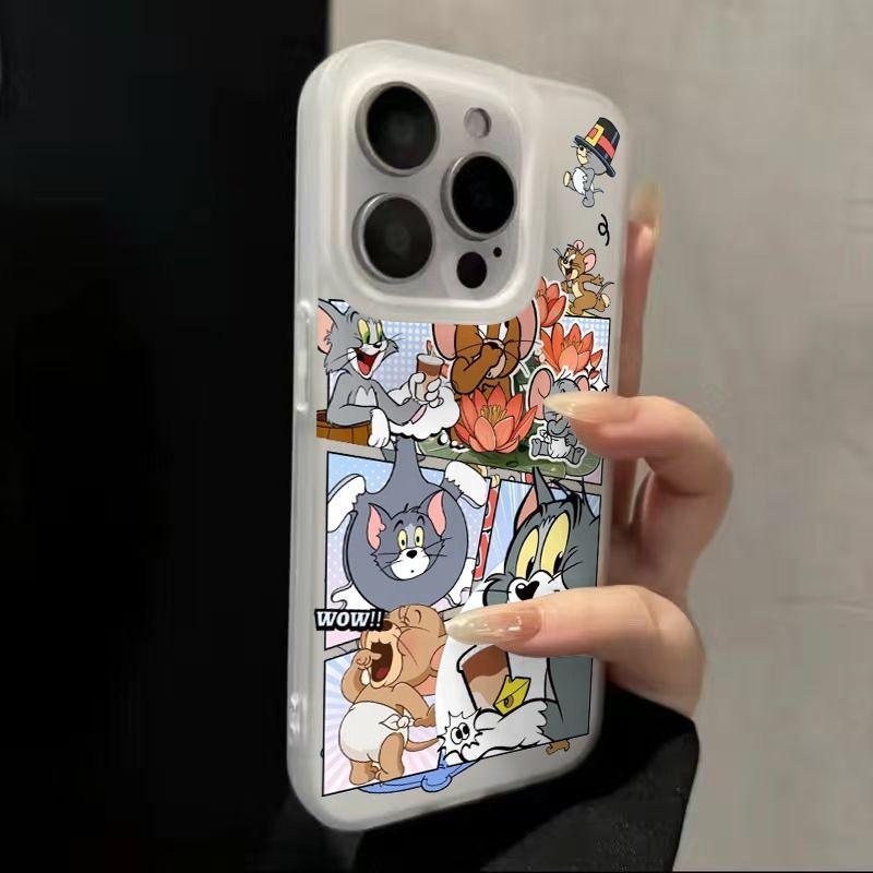ốp điện thoạiFrosted Big Hole Cat & Mouse cho điện thoại di động iPhone 16 iphone15promax 14pro / 13