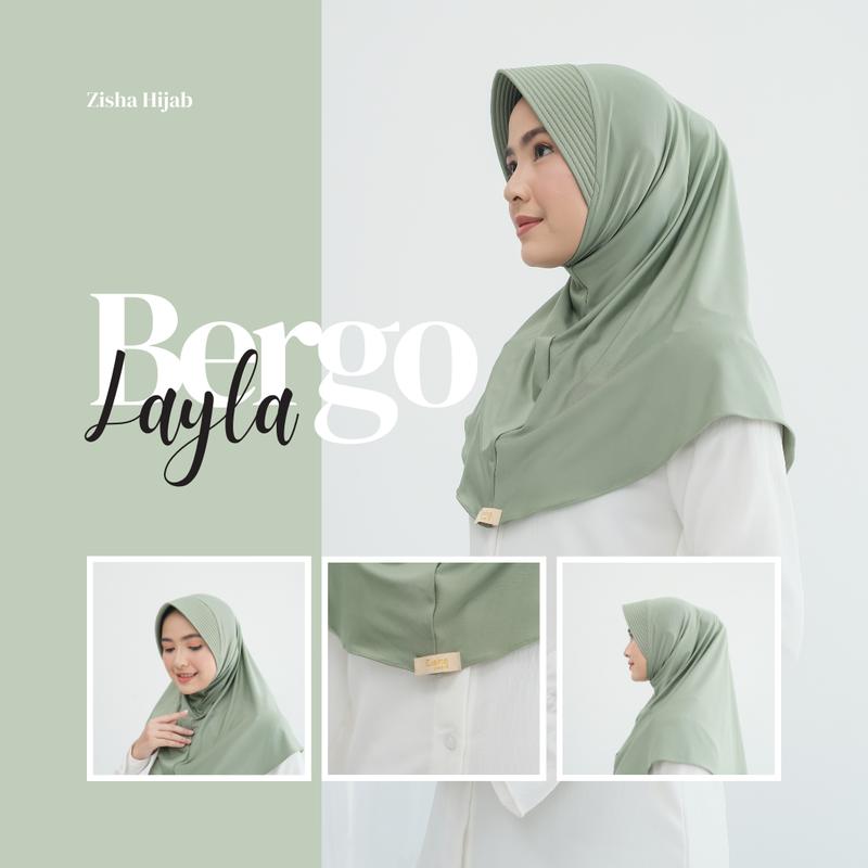 Zisha Hijab Bergo Layla Sport Semua Warna Size L Bahan Spandeks Livia Super Instan Kerudung Muslim Nyaman & Praktis 9