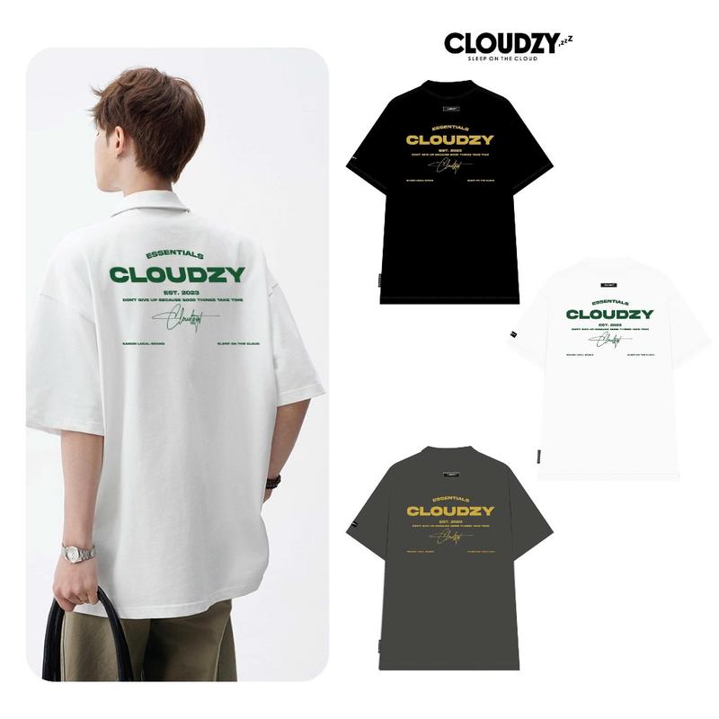 Áo thun polo tay lỡ nam nữ cotton phông CLOUDZY localbrand unisex đen trắng oversiz POLO GOOD THINGS