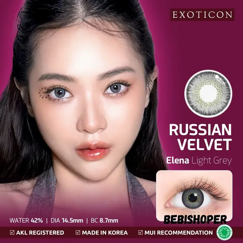 X2 RUSSIAN VELVET NORMAL & MINUS (-0.50 s/d -6.00) / softlen/ softlense / emoticon Lensa Kontak / BS SOFTLEN Eye Softlens 3