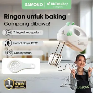 (BISA COD) Samono 120 Watt Mixer dengan 7 Pengaturan Percepatan [SW-HM120A] Putih Pengaduk
